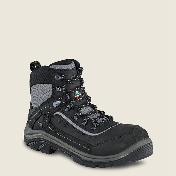 Red Wing Hiking Boots Black/Grey - Womens Trades - 6-inch Waterproof Csa Safety Toe - 0914-JOQTW